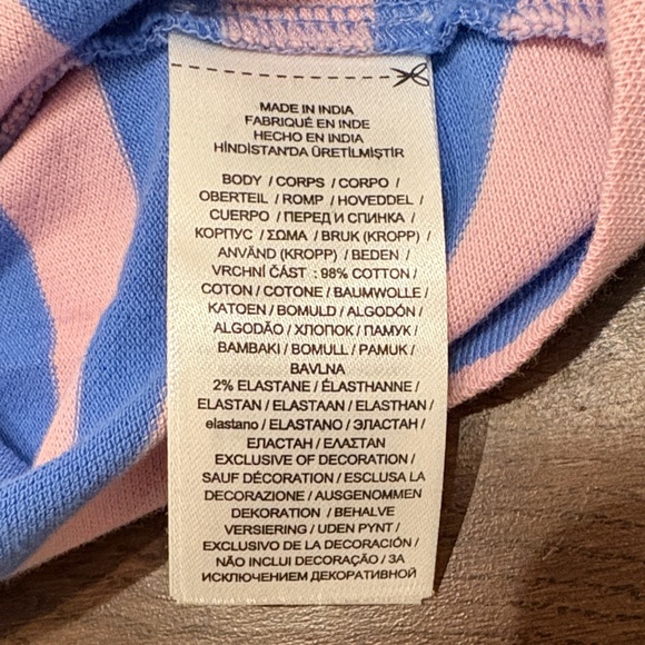 Ralph Lauren Girls Striped Stretch Mesh Polo Dress Drop Waist Blue Pink M NWOT - Picture 9 of 10